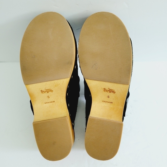 NEW Coach Finlay Blacl Suede Clogs - Picture 5 of 6